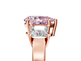Rose gold Three-Stone Fancy Pink Pear  Cut Solitaire Ring with Prong Setting_8