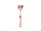 Rose gold Three-Stone Fancy Pink Princess Cut Brilliant Diamond Solitaire Ring with Tapered Band and Four-Prong Setting_5