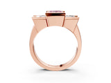 Rose gold Three Stone Fancy Pink Princess Cut Cut Channel Set Diamond Ring_3