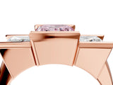 Rose gold Three Stone Fancy Pink Princess Cut Cut Channel Set Diamond Ring_4