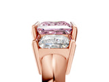 Rose gold Three Stone Fancy Pink Princess Cut Cut Channel Set Diamond Ring_5