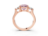 Rose gold Three-Stone Fancy Pink Princess Cut Cut Classic Band Prong Setting Ring_3