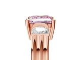Rose gold Three-Stone Fancy Pink Princess Cut Cut Classic Band Prong Setting Ring_5