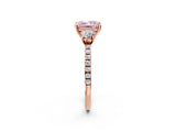 Rose gold Three-Stone Fancy Pink Princess Cut Cut Diamond Pavé Band with Prong Setting_17