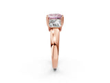 Rose gold Three-Stone Fancy Pink Princess Cut Cut Diamond Ring with Channel Set Band and Four-Prong Setting_26