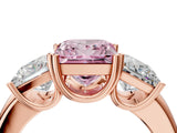 Rose gold Three-Stone Fancy Pink Princess Cut Cut Diamond Ring with Channel Set Band and Four-Prong Setting_28
