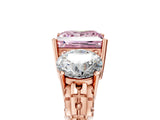 Rose gold Three-Stone Fancy Pink Princess Cut Cut Diamond Ring with Channel-Set Band and Prong Setting_5
