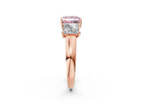 Rose gold Three-Stone Fancy Pink Princess Cut Cut Solitaire Ring with Classic Prong Setting_2