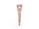 Rose gold Three-Stone Fancy Pink Princess Cut Diamond Braided Band Ring with Four-Prong Setting_36