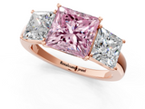 Rose gold Three-Stone Fancy Pink Princess  Cut Diamond Ring with Channel-Set Band and Four-Prong Setting_18