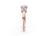 Rose gold Three-Stone Fancy Pink Princess  Cut Diamond Ring with Channel-Set Band and Four-Prong Setting_19