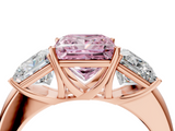 Rose gold Three-Stone Fancy Pink Princess  Cut Diamond Ring with Channel-Set Band and Four-Prong Setting_21