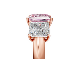 Rose gold Three-Stone Fancy Pink Princess  Cut Diamond Ring with Channel-Set Band and Four-Prong Setting_22