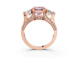 Rose gold Three-Stone Fancy Pink Princess  Cut Diamond Ring with Channel-Set Band and Four-Prong Setting_36