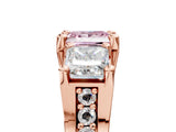 Rose gold Three-Stone Fancy Pink Princess  Cut Diamond Ring with Channel-Set Band and Four-Prong Setting_38