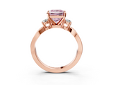 Rose gold Three-Stone Fancy Pink Princess  Cut Diamond Twist Band with Prong Setting_3