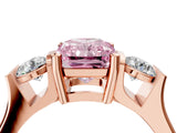 Rose gold Three-Stone Fancy Pink Radiant Cut Cut Classic Band Prong Setting Ring_4
