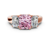 Rose gold Three-Stone Fancy Pink Radiant Cut Cut Diamond Ring with Channel Set Band and Four-Prong Setting_24