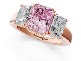 Rose gold Three-Stone Fancy Pink Radiant Cut Cut Diamond Ring with Channel Set Band and Four-Prong Setting_25