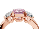 Rose gold Three-Stone Fancy Pink Radiant Cut Cut Diamond Ring with Channel Set Band and Four-Prong Setting_28