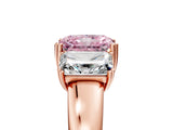 Rose gold Three-Stone Fancy Pink Radiant Cut Cut Diamond Ring with Channel Set Band and Four-Prong Setting_29
