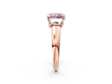 Rose gold Three-Stone Fancy Pink Radiant Cut Cut Solitaire Ring with Classic Prong Setting_2