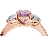 Rose gold Three-Stone Fancy Pink Radiant Cut Cut Solitaire Ring with Classic Prong Setting_4