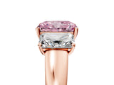 Rose gold Three-Stone Fancy Pink Radiant Cut Cut Solitaire Ring with Classic Prong Setting_5