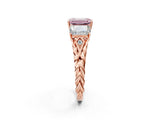 Rose gold Three-Stone Fancy Pink Radiant Cut Diamond Braided Band Ring with Four-Prong Setting_107