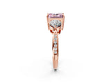 Rose gold Three-Stone Fancy Pink Radiant Cut Diamond Channel Set Engagement Ring with Prong Setting_14