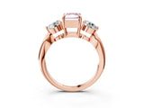 Rose gold Three-Stone Fancy Pink Radiant Cut Diamond Channel Set Engagement Ring with Prong Setting_15