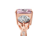 Rose gold Three-Stone Fancy Pink Radiant Cut Diamond Channel Set Engagement Ring with Prong Setting_5
