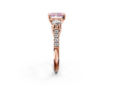Rose gold Three-Stone Fancy Pink Radiant  Cut Diamond Pavé Band with Four-Prong Setting_30