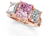 Rose gold Three-Stone Fancy Pink Radiant  Cut Diamond Ring with Channel-Set Band and Four-Prong Setting_50