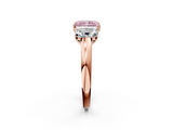 Rose gold Three-Stone Fancy Pink Radiant  Cut Diamond Ring with Channel-Set Band and Four-Prong Setting_51