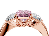 Rose gold Three-Stone Fancy Pink Radiant  Cut Diamond Ring with Channel-Set Band and Four-Prong Setting_53