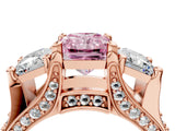 Rose gold Three-Stone Fancy Pink Radiant  Cut Diamond Ring with Channel-Set Band and Four-Prong Setting_53
