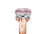 Rose gold Three-Stone Fancy Pink Radiant  Cut Diamond Ring with Channel-Set Band and Four-Prong Setting_54