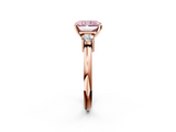 Rose gold Three-Stone Fancy Pink Radiant  Cut Diamond Solitaire with Prong Setting and Classic Band_30