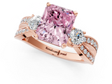 Rose gold Three-Stone Fancy Pink Radiant  Cut Diamond Twist Band with Prong Setting_52
