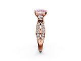 Rose gold Three-Stone Fancy Pink Radiant  Cut Diamond Twist Band with Prong Setting_53