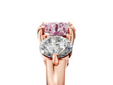 Rose gold Three-Stone Fancy Pink Round  Brilliant Cut Solitaire Ring with Prong Setting on a Classic Band 1