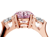 Rose gold Three-Stone Fancy Pink Round Cut Cut Classic Band Prong Setting Ring_4
