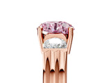 Rose gold Three-Stone Fancy Pink Round Cut Cut Classic Band Prong Setting Ring_5