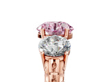Rose gold Three-Stone Fancy Pink Round Cut Cut Diamond Ring with Channel-Set Band and Prong Setting_5