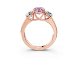 Rose gold Three-Stone Fancy Pink Round Cut Cut Diamond Ring with Prong Setting and Classic Band_3