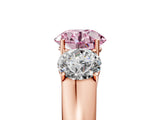 Rose gold Three-Stone Fancy Pink Round Cut Cut Diamond Ring with Prong Setting and Classic Band_5