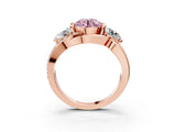 Rose gold Three-Stone Fancy Pink Round Cut Cut Diamond Split Shank Prong Set Ring_3