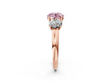 Rose gold Three-Stone Fancy Pink Round Cut Cut Solitaire Ring with Classic Prong Setting_2