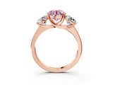 Rose gold Three-Stone Fancy Pink Round Cut Cut Solitaire Ring with Classic Prong Setting_3